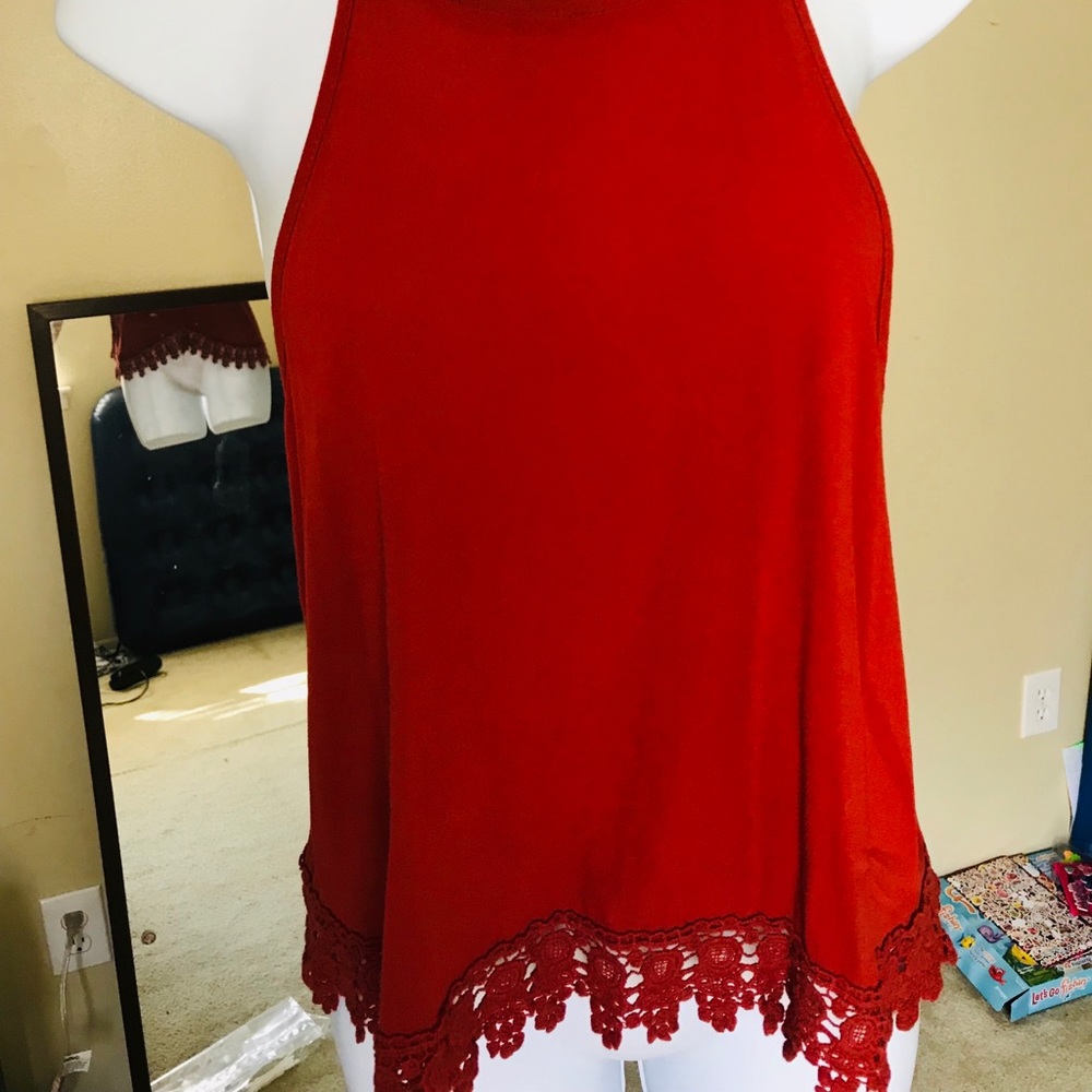 Orange/Red Halter top by Contempo Casuals